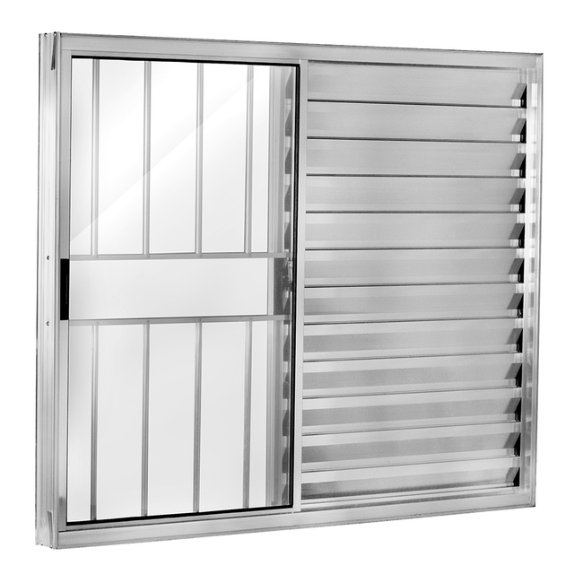 Janela-Veneziana-de-Correr-Lado-de-Abertura-Esquerdo-de-Aluminio-3-Folhas-com-grade-Ecosul-Esquadrisul-Alt-100Cm-X-Comp-120Cm-Aluminio-Brilhante-1641131