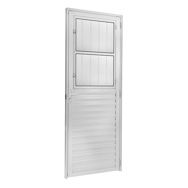 Porta-com-Postigo-Esquerda-com-Fechadura-de-Aluminio-Fortsul-Plus-Esquadrisul-Alt--210cm-X-Comp--90-cm-Branco-1639765