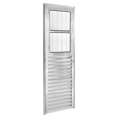 Porta-com-Postigo-Esquerda-com-Fechadura-de-Aluminio-Fortsul-Plus-Esquadrisul-Alt--210cm-X-Comp--90-cm-Brilhante-1639773
