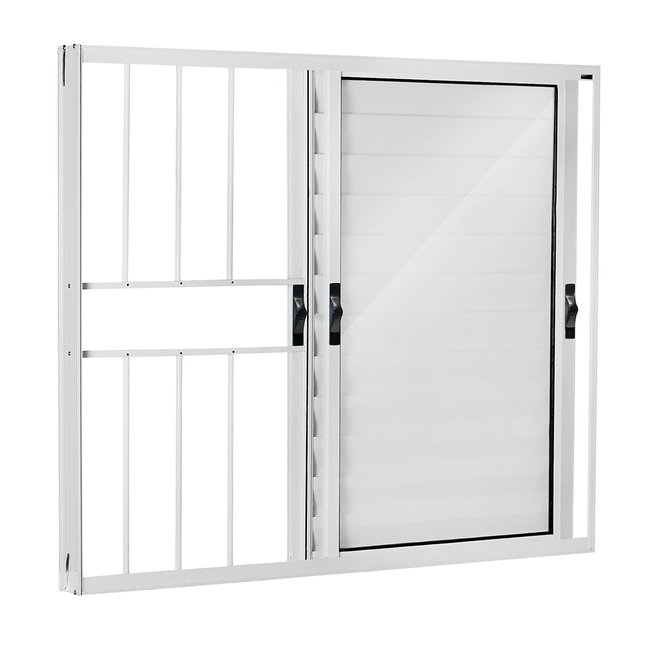 Janela-Veneziana-de-Correr-de-Aluminio-3-Folhas-Moveis-com-Grade-Fortsul-Esquadrisul-Alt--120cm-X-Comp--150-cm-Branco-1639927