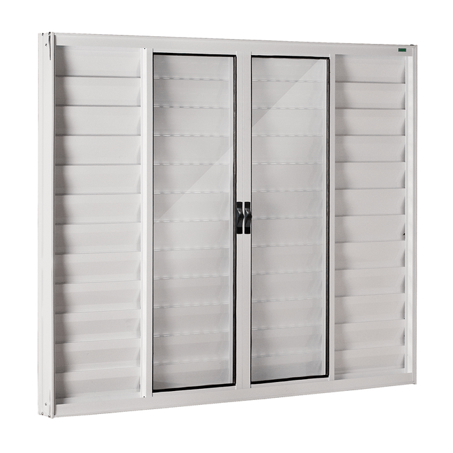Janela-Veneziana-de-Correr-Central-de-Aluminio-6-Folhas-Moveis-Fortsul-Esquadrisul-Alt--100cm-X-Comp--150-cm-Branco-1639986