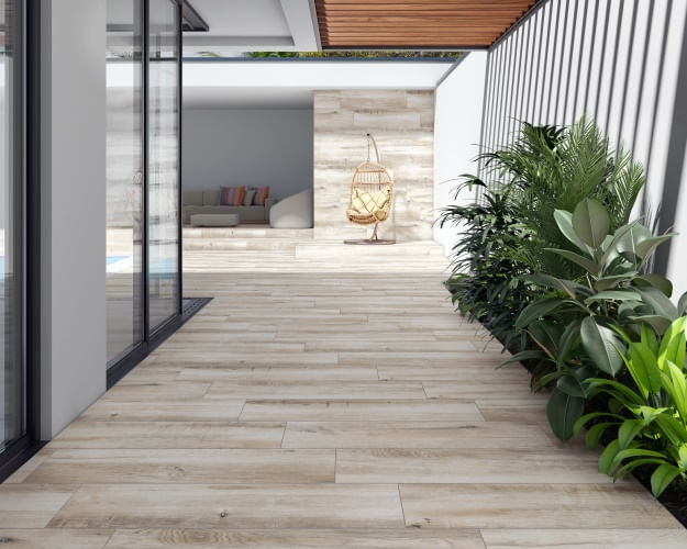 Porcelanato Legno Marfim Hard Porto Ferreira Fosco Retificado Comp: 25 cm. X Larg: 104 cm. Bege