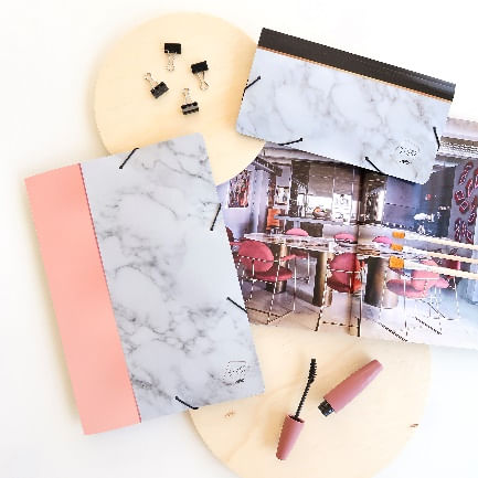 Pasta aba elastico A4 Stone Dello rosa