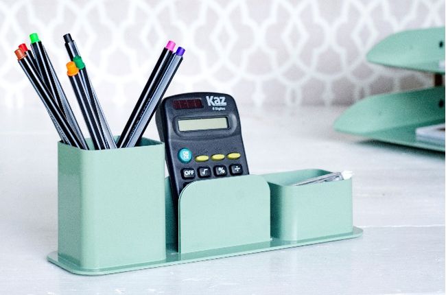 Porta canetas triplo verde Dello