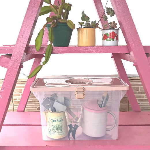 Maleta organizadora empilhavel rosa Dello