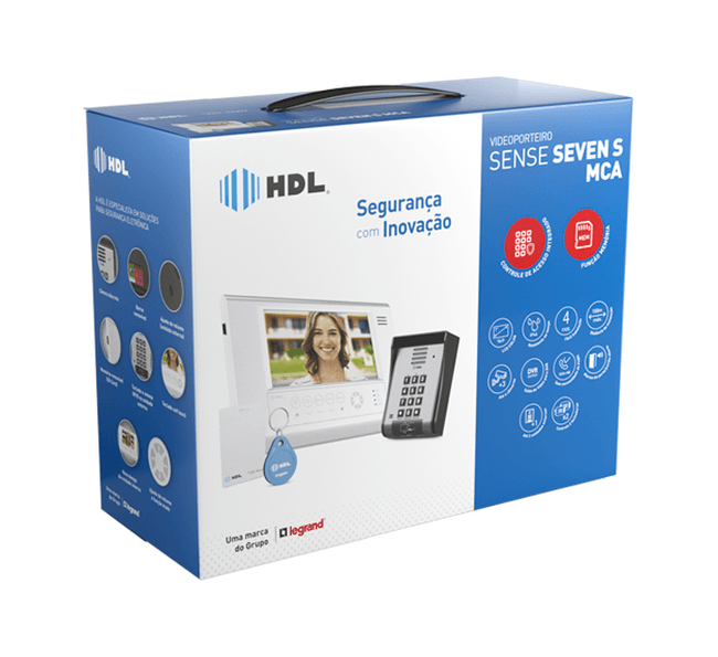 Vídeo porteiro Sense Sevens com vídeo, controle de acesso e função memória branco HDL