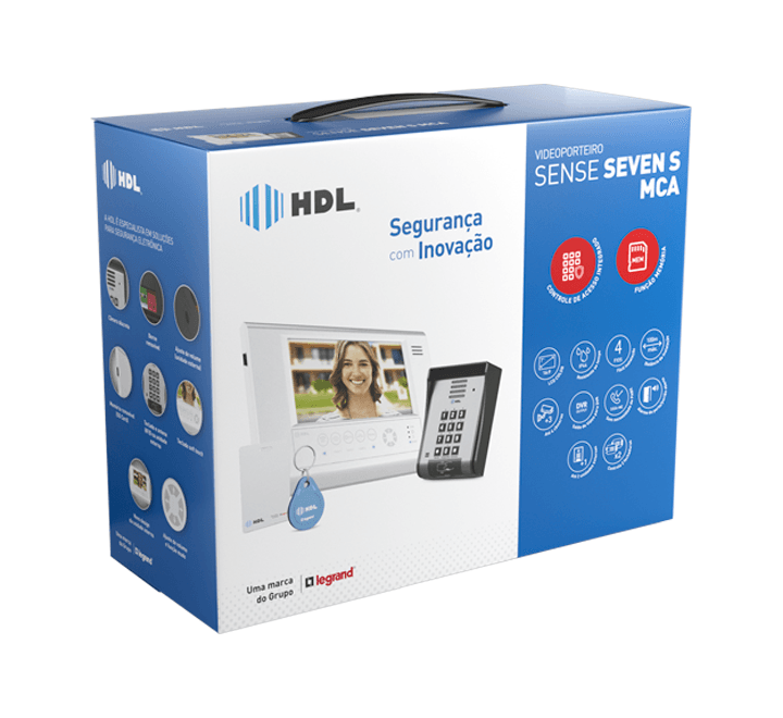 Vídeo porteiro Sense Sevens com vídeo, controle de acesso e função memória branco HDL