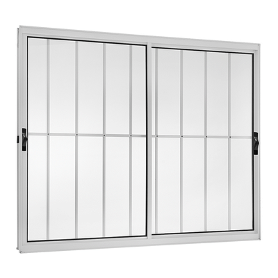 Janela-Correr-2-Folhas-Moveis-comGrade-120X120--CompX-Larg--Aluminio-Branca-Esquadrisul-1641581