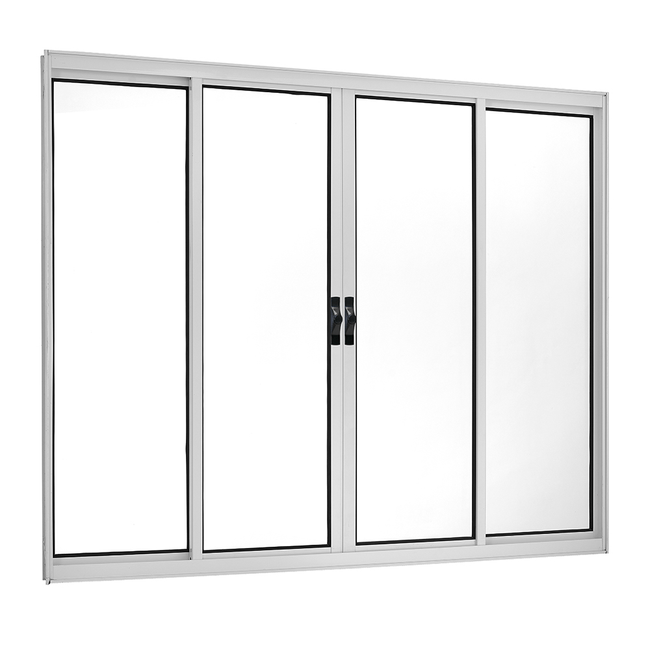 Janela-Correr-4-Folhas--100X150--CompX-Larg---Aluminio-Brilho-Esquadrisul-1641697