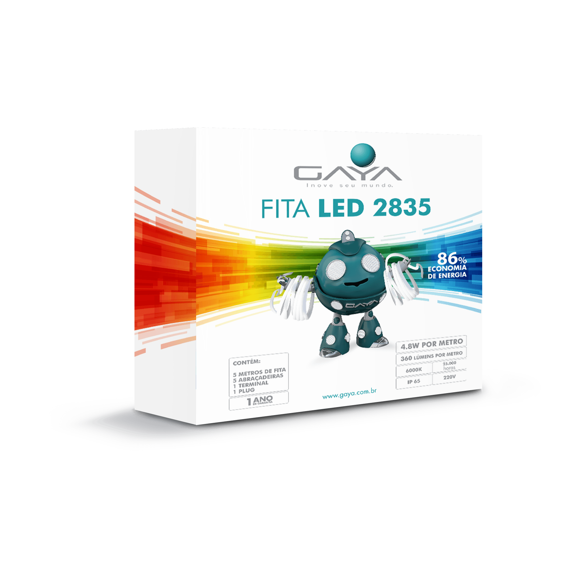 Telhanorte  Kit Fita LED 14,4W 220V 6000K 5m 5050 Gaya
