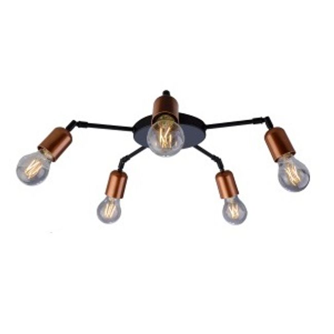 PLAFON-EDISON-BRONZE-PRETO--5xE27--SOQUETE--127-220V--40W----ORLUCE-1377400