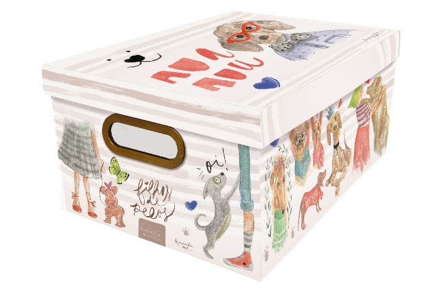 Caixa Organizadora Protea Estampada Cachorro Media