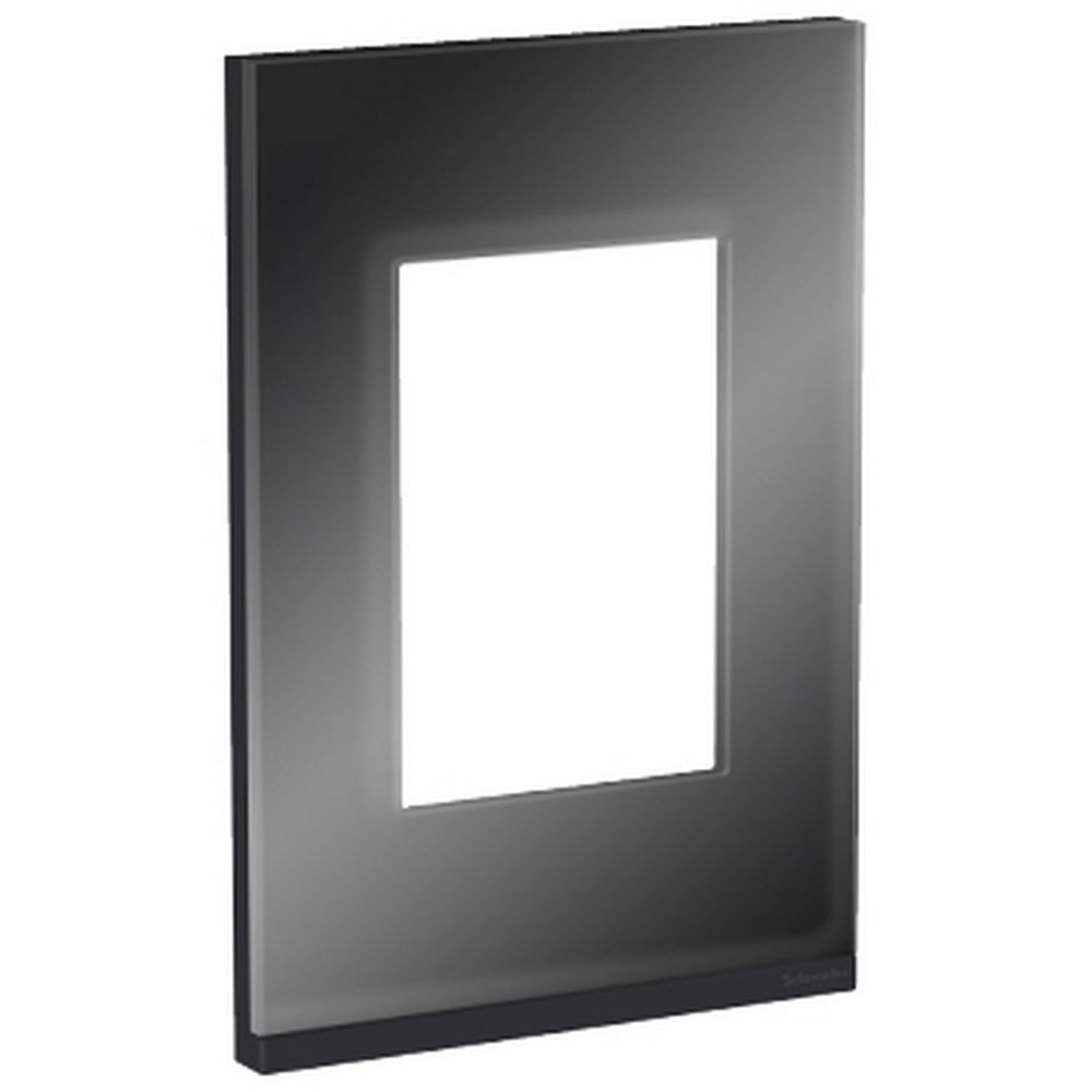 PLACA-SUPORTE-4X2-3-POSTOS-CLASS-GR---DARK-GLASS-VERTICAL-ORION-SCHNEIDER-1550497