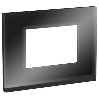 PLACA-SUPORTE-4X2-3-POSTOS-CLASS-GR---DARK-GLASS-HORIZONTAL-ORION-SCHNEIDER-1550799