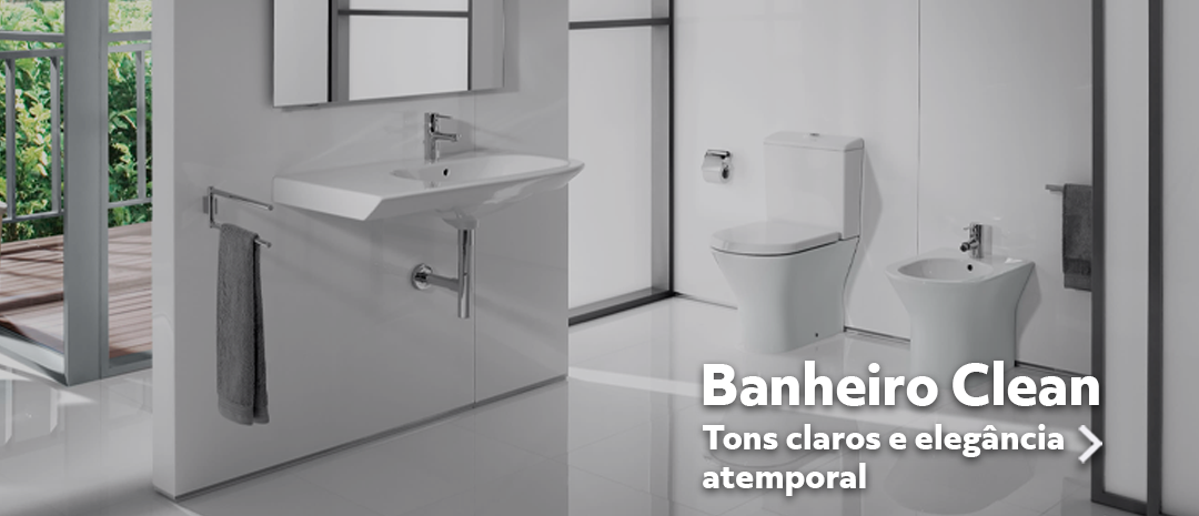 Banheiro Clean Tons claros e elegância atemporal (Foto com vaso branco, porcelanato claro e ambiente iluminado)
