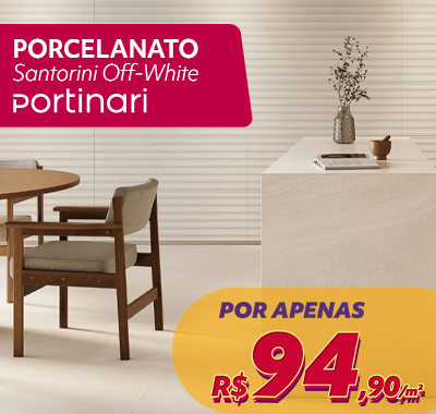 Porcelanato Santorini Off-White 90x90cm Portinari por apenas R$ 85,02