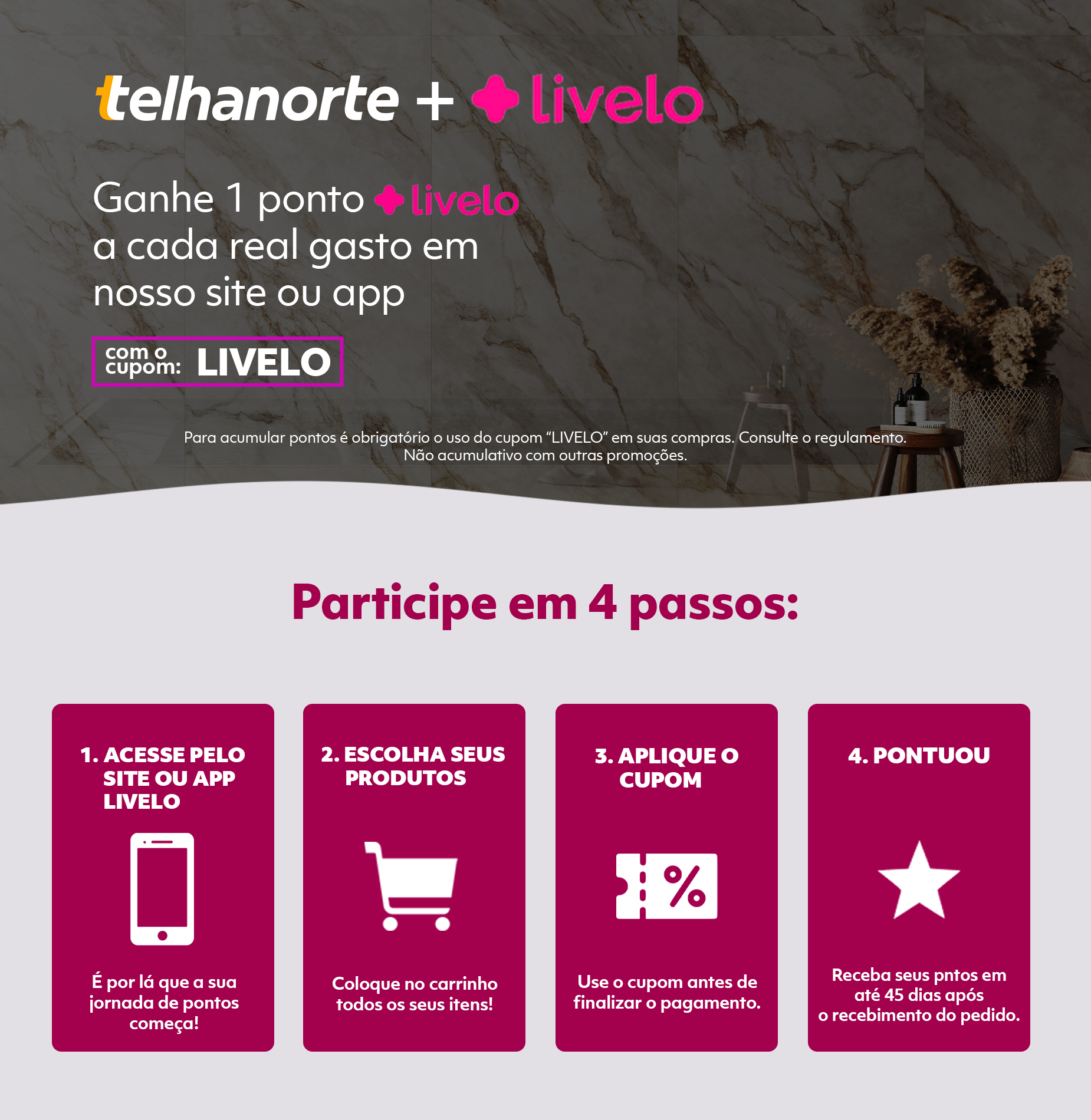 Telhanorte + Livelo