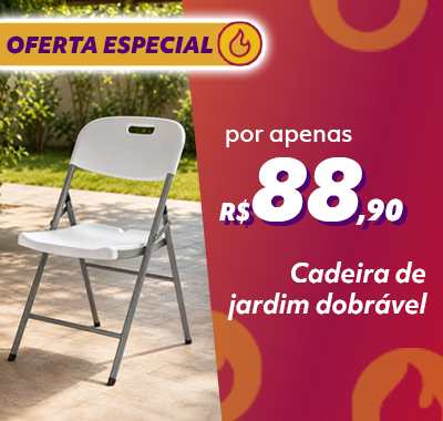 Cadeira de Jardim Dobrável em Aço Coisas e Coisinhas R$ 88,90