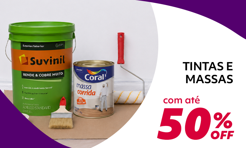 Tintas e massas com até 50% OFF