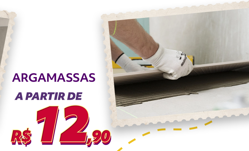 Argamassas a partir de R$12,90
