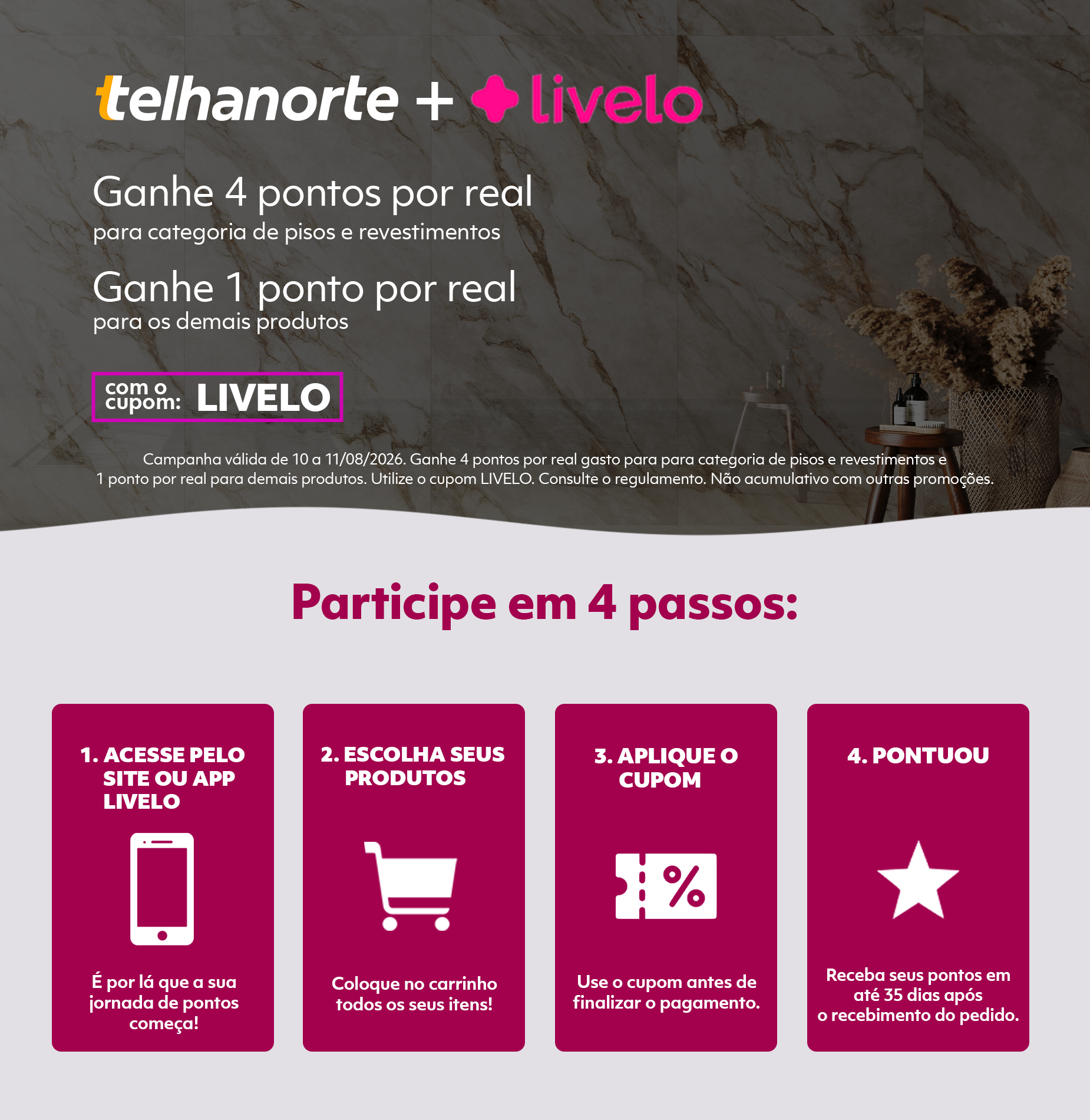 Telhanorte + Livelo